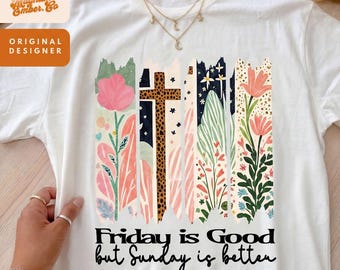 Easter Christian Cross PNG: Floral Jesus Graphic (Digital Download)