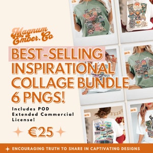 Christian Scripture PNG Collage Bundle: T-Shirt Designs (Digital Download)