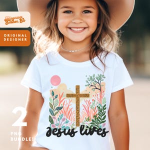 Jesus Lives Easter PNG: Christian Kids Spring Design (Digital Download)