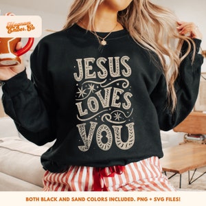 Jesus Loves You PNG: Christian New Year T-shirt Design (Digital Download)