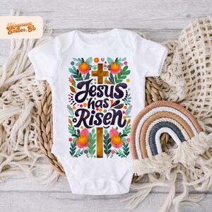 Jesus Has Risen PNG Duo: Christian Easter Kids Tee Design (Digital Download) image 2
