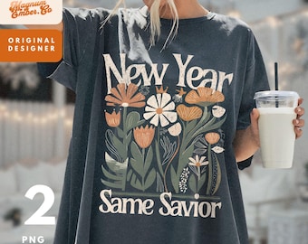 2025 New Year Same Savior PNG Duo, Vintage Happy New Year png, Popular png, Encouragement Christian png T-shirt Sublimation