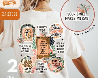 Motivational Gift PNG Bundle: Positive Quote Sublimation Designs (Digital Download)