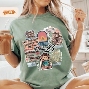 Psalm 23 Inspiration Christian Collage PNG, Sublimation Designs, Popular Christian PNG Files for Sublimation, Vintage Jesus Shirt Designs