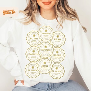 Names of God Encouraging Retro Christian Collage SVG + PNG, Sublimation Designs, Popular Christian PNG Files for Sublimation, Jesus Designs
