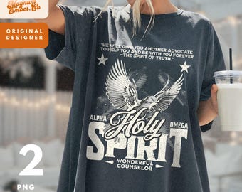 Holy Spirit Christian PNG Duo: Unisex Western Sublimation Design (Digital Download)