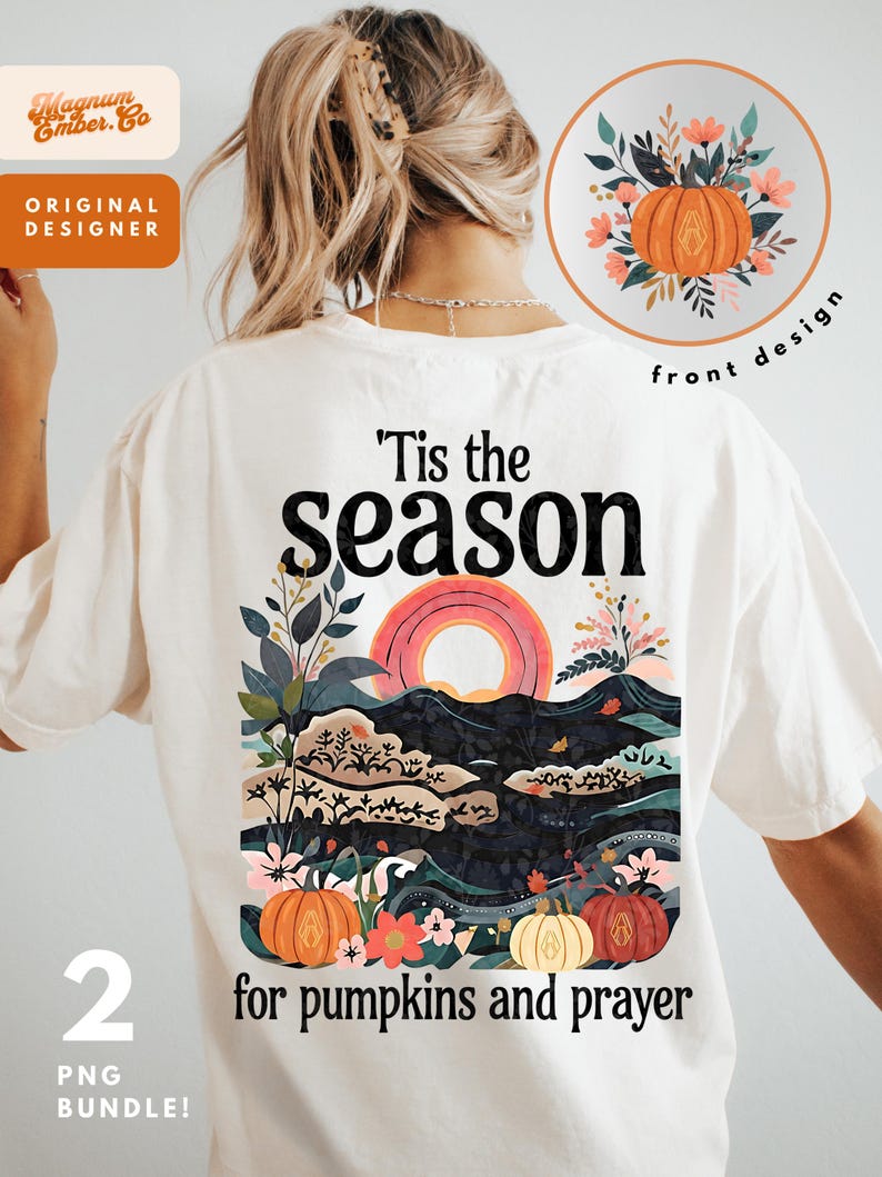 PNG cristiano per l'autunno, PNG con sublimazione delle Scritture, PNG religioso di tendenza con zucca (download digitale) immagine 1