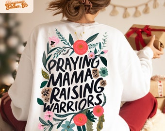 Praying Mamas Raising Warriors, Mothers Day PNG DUO, Mama png, Christian Sublimation, Boy Mama design for Sublimation, Christian Mom