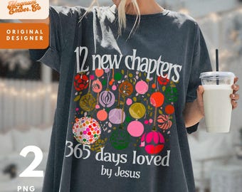 New Year 2025 Disco Balls PNG Duo: Christian T-Shirt Sublimation