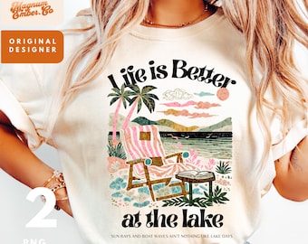 Take Me to The Lake PNG, Retro Summer Designs, Lake Life Clipart, Sublimation Download, Adventure Art, Nature Lover Graphics