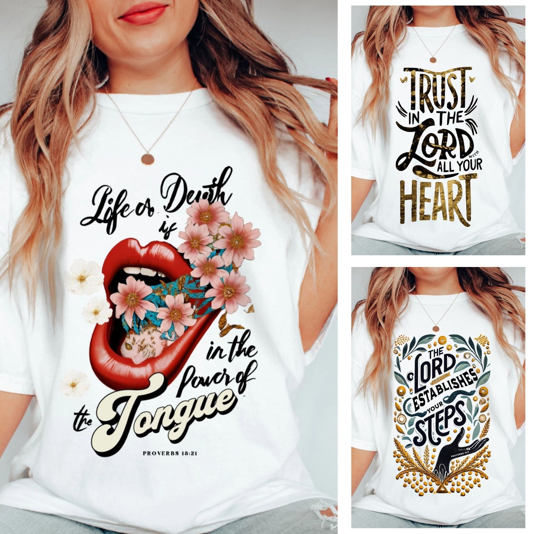 3 Retro Christian Proverbs PNG Bundle, God's Wisdom Scripture Designs ...