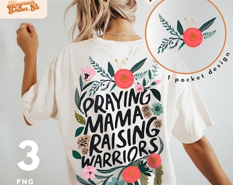 Praying Mamas Raising Warriors, Christian PNG, Christmas Gift for Mom, Mama png, Mom Christian Sublimation, Boy Mama design for Sublimation