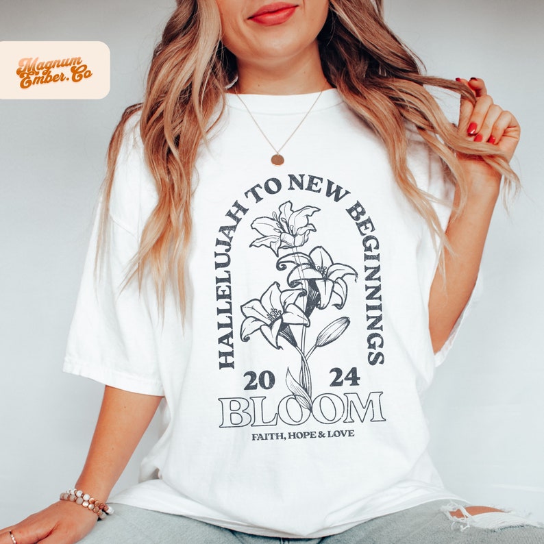 Christian New Year PNG: Vintage New Beginnings T-Shirt Design (Digital Download) image 1