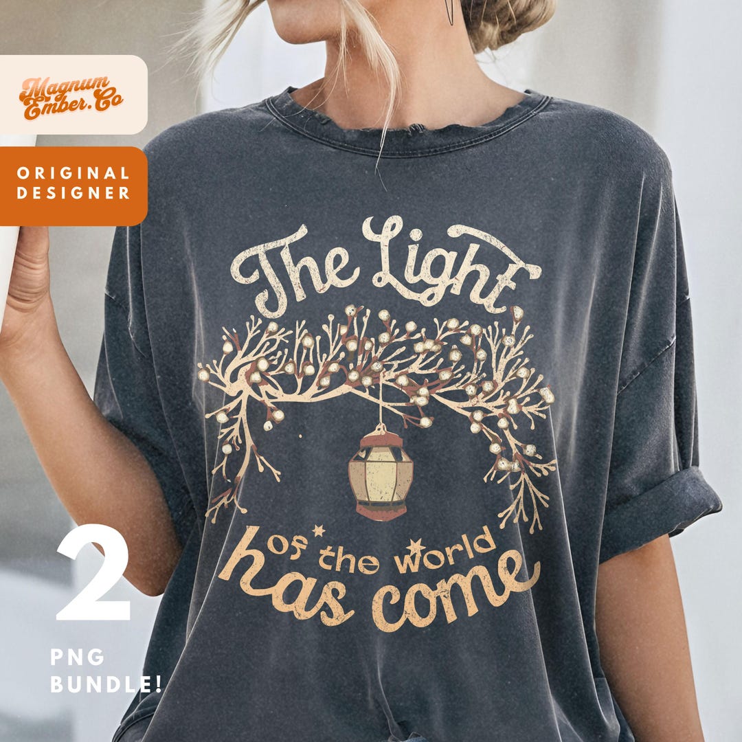 The Light of the World PNG Duo, Vintage Christmas Png, Bible Verse for ...
