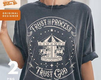Trust God PNG Duo: Vintage Christian T-Shirt Design (Digital Download)