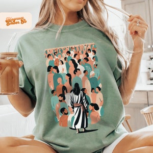 Jesus Feeds 5000 PNG: Christliches Wunder Shirt Design (Digitaler Download)