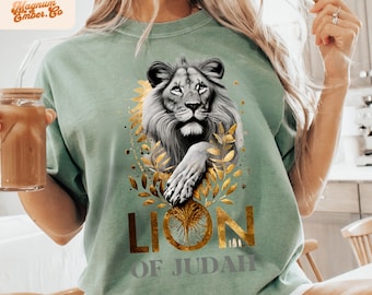 Lion of Judah Bold Gold Christian PNG, Sublimation Designs, Popular Christian PNG Files for Sublimation, Vintage Jesus Shirt Designs