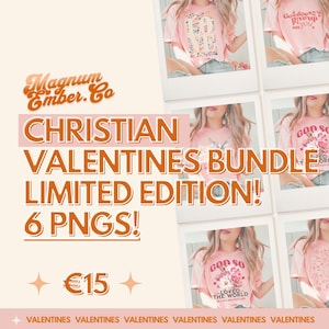 Christian Valentines PNG Bundle: Scripture T-Shirt Designs (Digital Download)