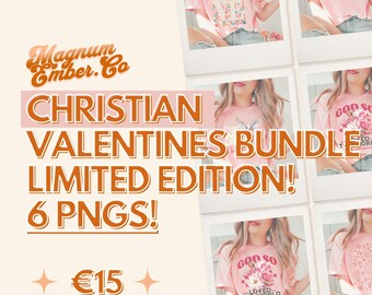 Christian Valentines PNG Bundle: Scripture T-Shirt Designs (Digital Download)