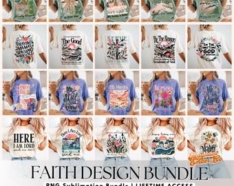 Christian T-Shirt Designs: Faith PNG Bundle (Digital Download)