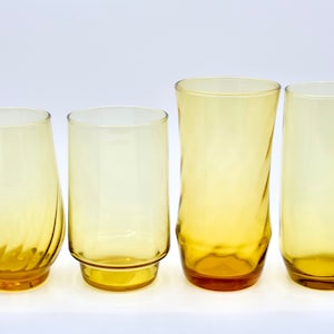 Mismatched Amber Drinking Glasses