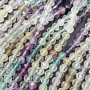 4MM Fluorite Beads Genuine Natural Grade AA Gemstone Round Loose Beads 4mm Bulk Lot Options 15&quot; Full Strand, PRP409