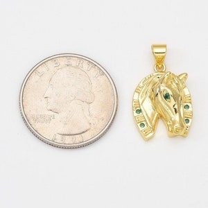 Ciondolo a forma di ferro di cavallo riempito d'oro, ciondolo a forma di cavallo, fornitura per la creazione di gioielli, collana, braccialetto, 24x15mm, CP2040