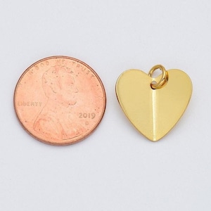 Ciondolo a forma di cuore minimalista riempito in oro, ciondolo a forma di cuore, fornitura per la creazione di gioielli, collana, braccialetto, 16x16 mm, CP1951