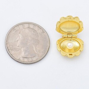 Ciondolo a forma di conchiglia riempito d'oro, ciondolo a forma di conchiglia di capesante, accessorio per la creazione di gioielli, collana, bracciale, 15 x 15 mm, CP1959