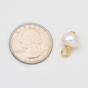 Ciondolo con chiusura a scatto a goccia in perle d'acqua dolce riempite d'oro, per la creazione di gioielli, collana e bracciale, 15 x 10 mm, CP2051