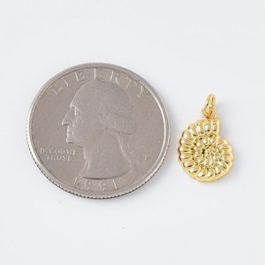 Dainty Conch Sea Shell Charm, Gold Filled Ocean Snail Shell Pendant for Necklace Bracelet Jewelry Making Supply, 15x9mm, CP2096