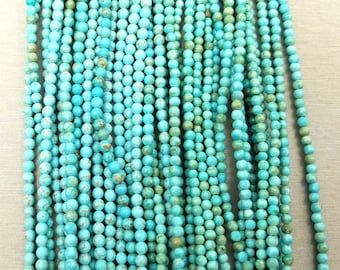 8 Inch Strand AAA Arizona Turquoise Faceted RONDELLS 5-6mm size aprx,Great Value Item