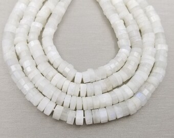 Rainbow Moonstone Heishi Beads 9mm Grade AAA Genuine Natural Gemstone Faceted Round Loose Beads 15.5" Full Strand PRP112