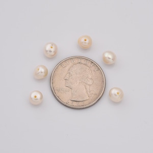 Near Round Freshwater Pearls,Fresh Water Pearl Beads for Jewelry Making, High Luster for Necklaces, Pendants, Earrings 6-7mm FWP068