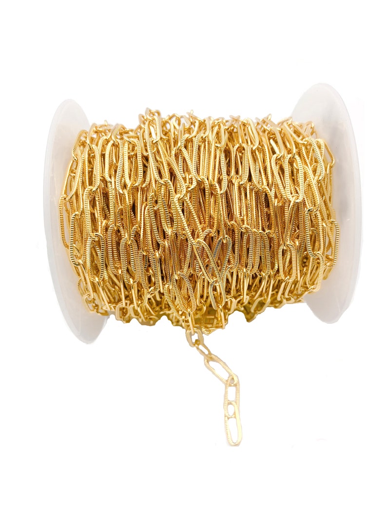 15x4mm Gold Paperclip Chain by Foot Gold Large Link Chain Etsy