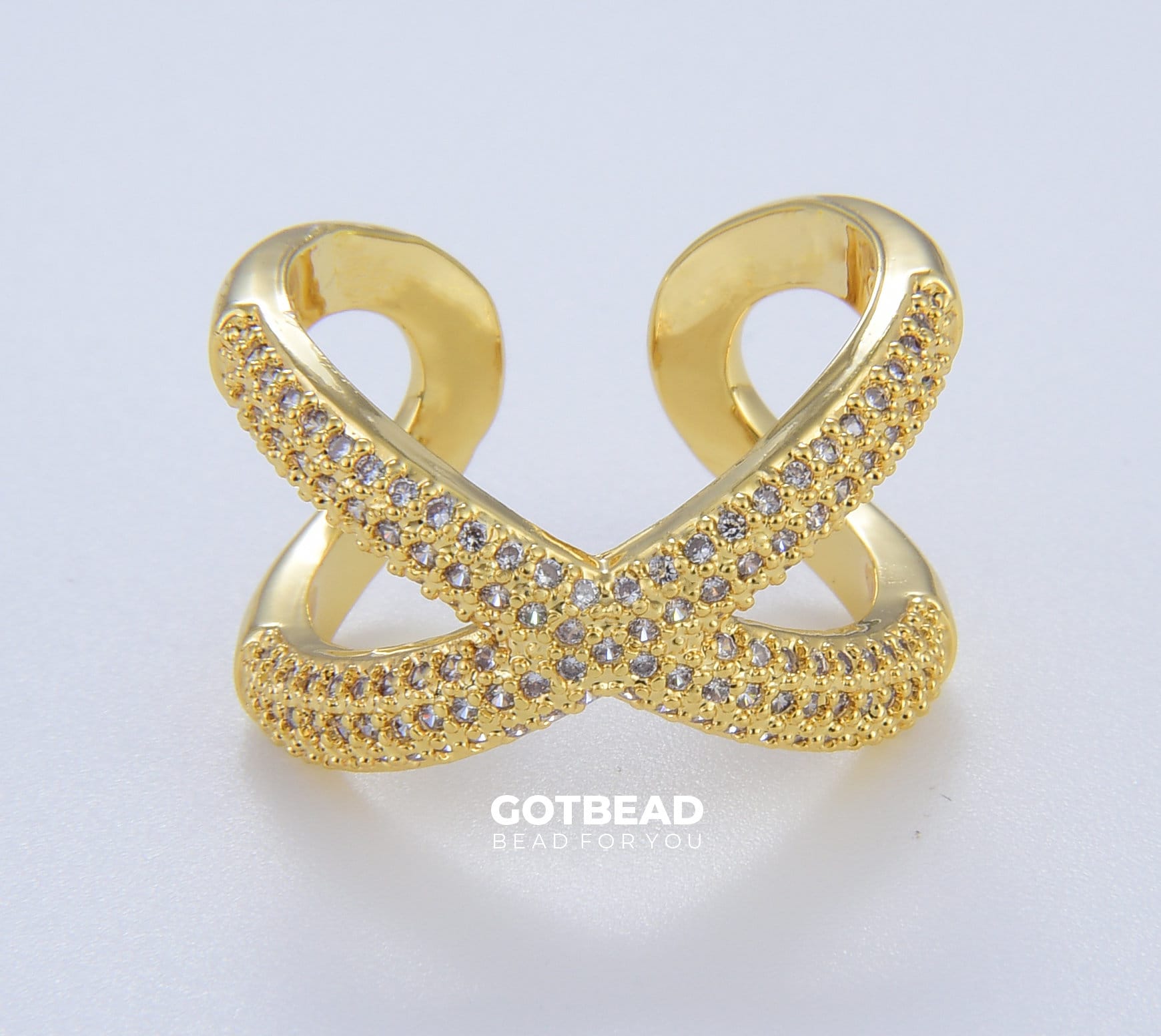 Petite Twist Full Eternity Ring CZ Gold Infinity Ring Cubic Zirconia ...