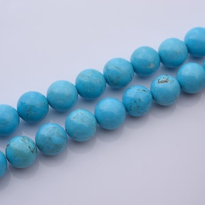 Shiny Smooth Round Turquoise Beads 4mm 6mm 8mm 10mm Natural Gemstone Beads 15.5&quot; Full Strand for Jewelry Making Bracelet Necklace TUQ012