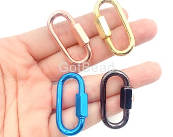 Oval Screw Clasp, Oval Clasp, Carabiner Screw Clasp, Necklace Clasp, Bracelet Clasp, Clasp, 37x16mm, CL402