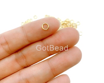 100PCS 4mm/ 5mm Open Jump Ring, Gold Plated Jump Rings, Bulk Gold Jump Rings, Jump Rings, 22K Gold Plated, 23 Gauge, 4mm/ 5mm, DIY002-A813
