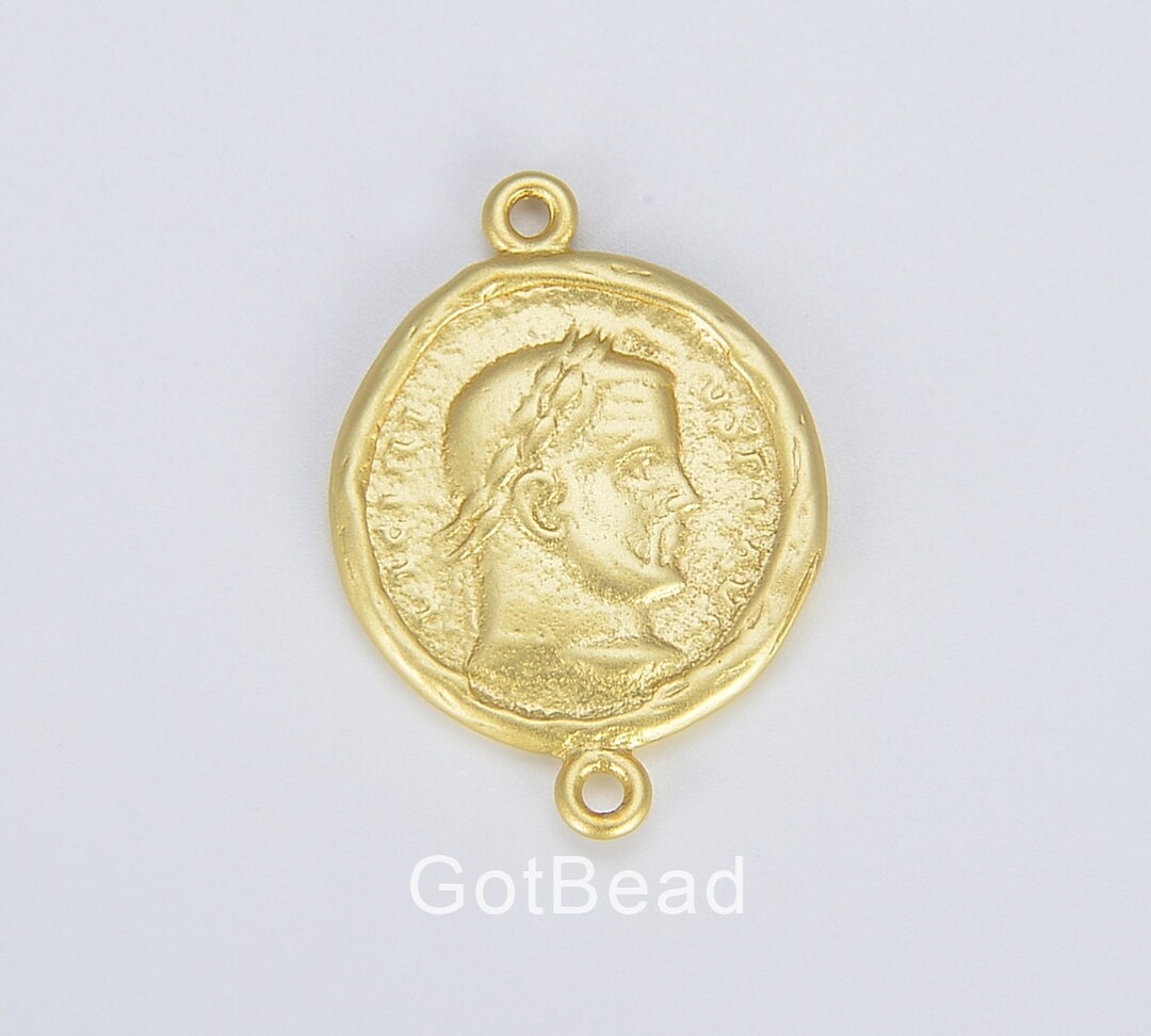 繊細な古代ギリシャコインコネクタ、18Kゴールドギリシャコインコネクタ、ネックレスブレスレットジュエリー製作用品用の古いコイン、CN395 -  Etsy 日本