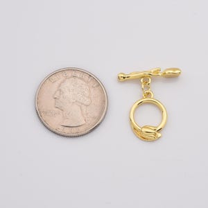 Gold Filled Rose Flower OT Toggle Clasps Closure Findings, Fancy Design OT Clasp for Necklace Bracelet DIY Jewelry Making Supply, CL608