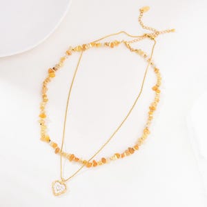 Elegant Heart Charm Necklace, Gold Filled Mother Of Pearl Heart Finished Necklace, Shell Pearl CZ Heart Necklace, NL006
