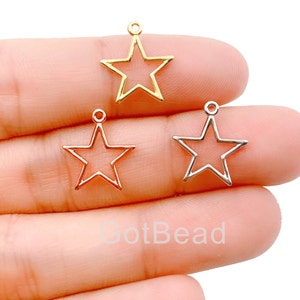 24k Gold Filled  Shining Star Pendant, Celestial Sky Charm , Galaxy Pendant, Charm Gold  Pendant, Celestial Jewelry 13mm, CP1124