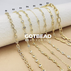 May include: Ten gold bracelets with different styles of chains and clear crystal accents. The bracelets are arranged in a row from left to right, with the numbers 01 through 07 printed above each bracelet. The text "GOTBEAD Bead for You" is printed in the center of the image.