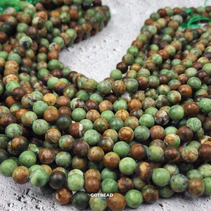 High Quality Green Opal Smooth Round Beads, Grade AAA Genuine Green Opal Beads, Gifts for her, 6mm 8mm 10mm 12mm 14mm 15.5&quot; Strand GRN364