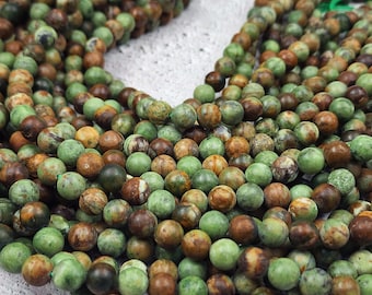 High Quality Green Opal Smooth Round Beads, Grade AAA Genuine Green Opal Beads, Gifts for her, 6mm 8mm 10mm 12mm 14mm 15.5" Strand GRN364