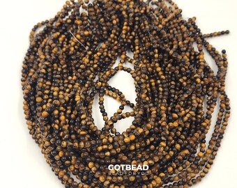 Natural Tiger's Eye 4mm 6mm 8mm 10mm Round Beads High Quality Smooth Polished 15.5" Strand, GRN353