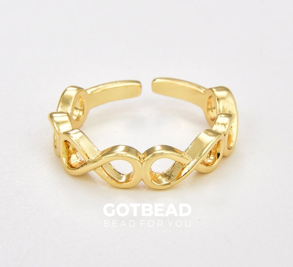 Bague Eternity Infinity, Bague d'amour infini remplie d'or, Bague