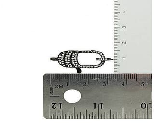 Micro Pave Lobster Clasp, CZ Enhancer Clasp, Pave Bail Clasp, Large Pendant Pave Clasp, Micro Pave Clasp, 29x11mm, CL204
