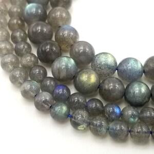 Natural Labradorite Smooth Round Beads 3mm 4mm 5mm 7mm 15.5&quot; Full Strand GRN465